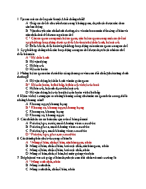 38 câu hỏi trắc nghiệm Sinh học lớp 8 (Có đáp án)